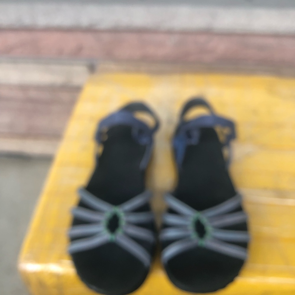Teva Women’s Strappy Outdoor Black and Gray with Green Accent Sandals Size 10 - Picture 11 of 15